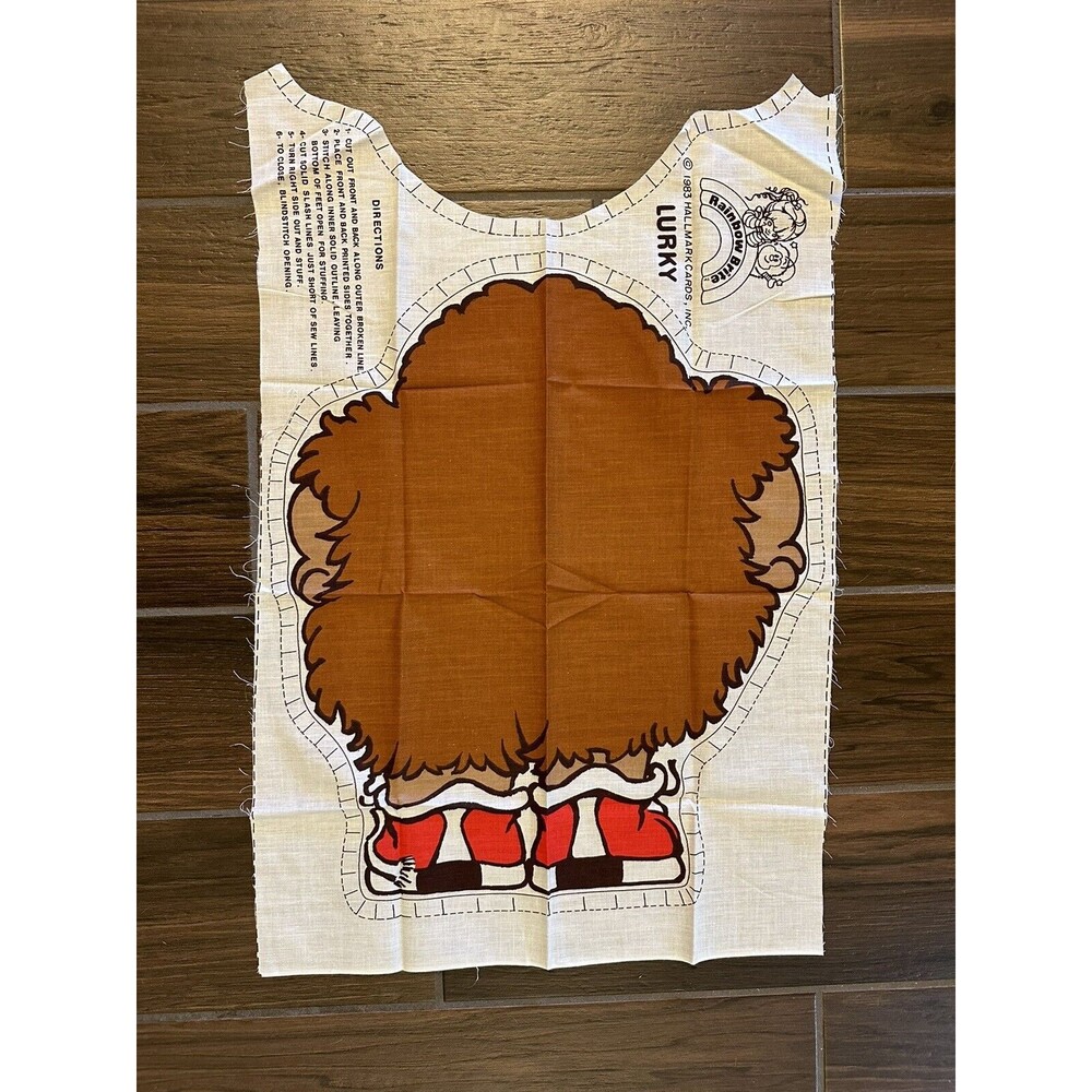 Vintage 80s Rainbow Brite Lurky Back Cut Sew Pillow Doll Fabric Panel 1983